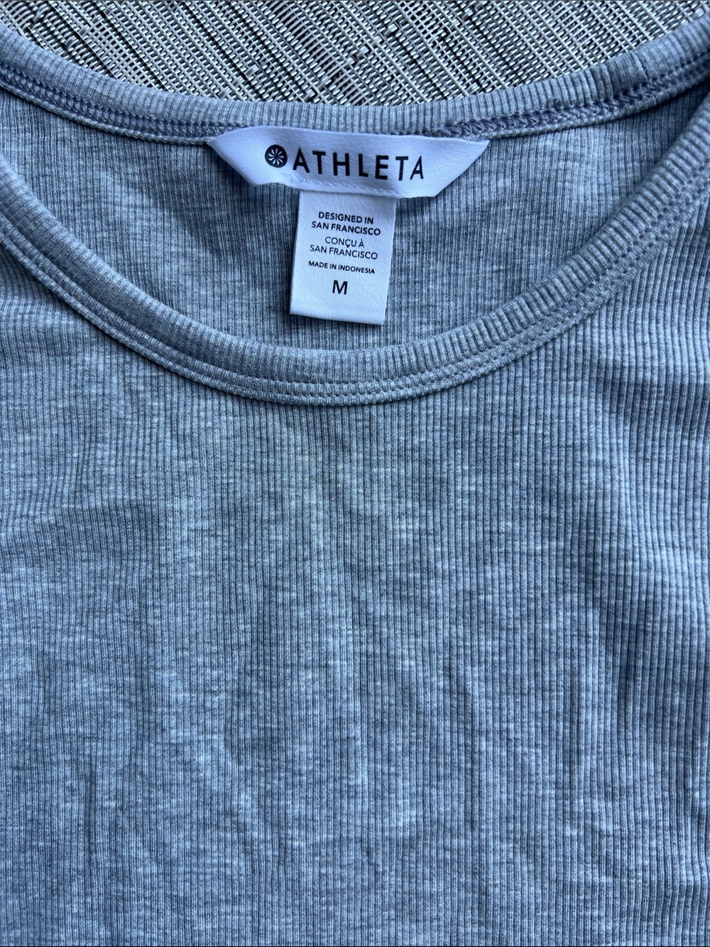 Athleta Heather Gray Ribbed Cropped High-Neck Tank - Picture 2 of 5